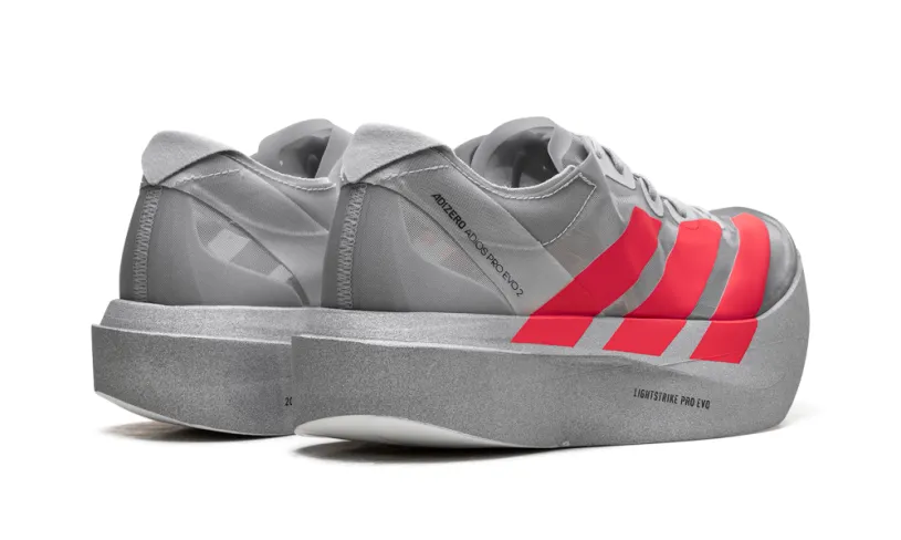 More Adidas Shoes Adizero Adios Pro Evo 2 'Silver Metallic Lucid Red Grey Two'